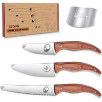 KINDERMESSER Set mit Fingerschutz 4-teilig - Multicolor, Holz