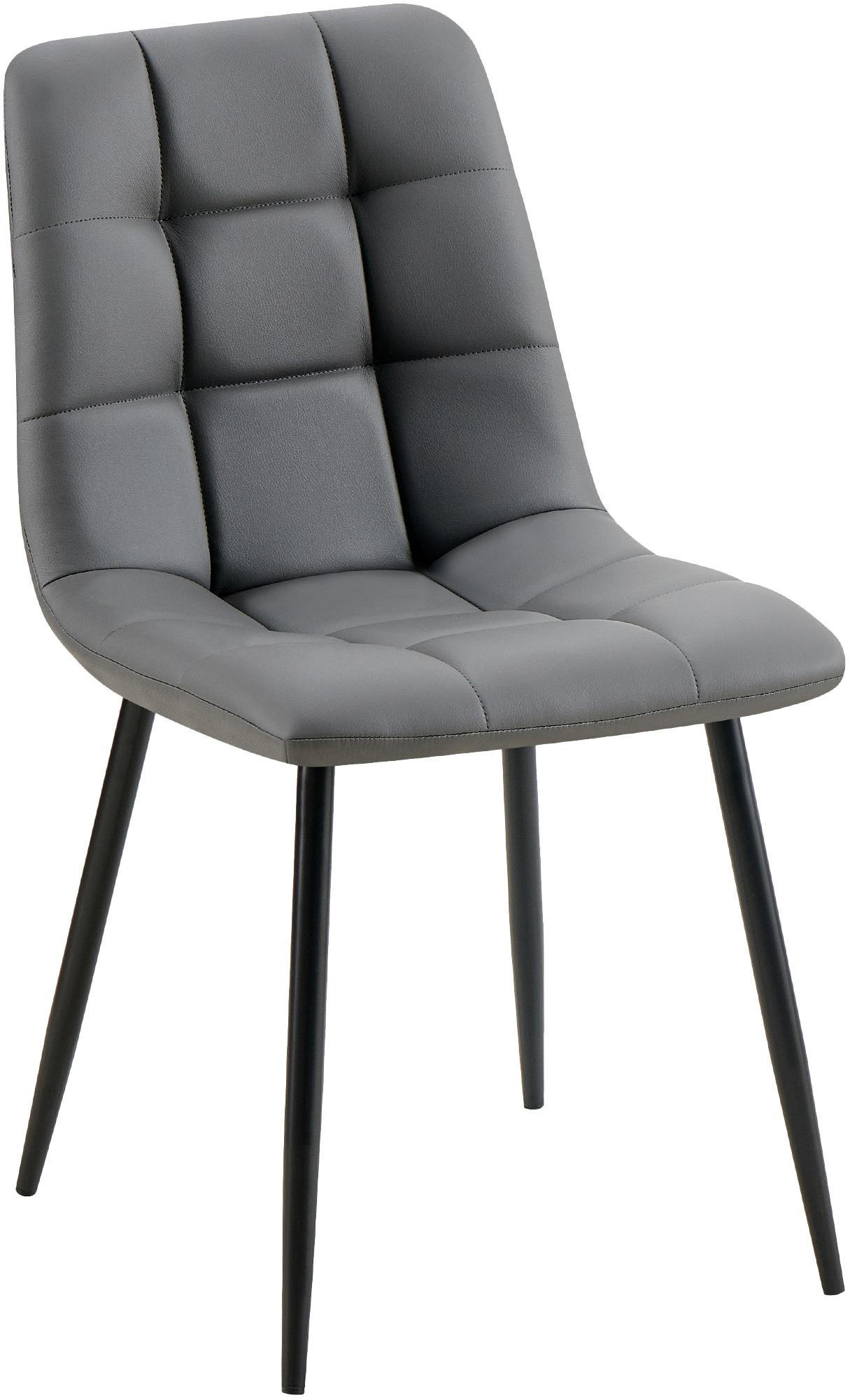STUHL Lederlook Dunkelgrau - Dunkelgrau/Schwarz, Textil/Metall (45/84/55cm) - CLP