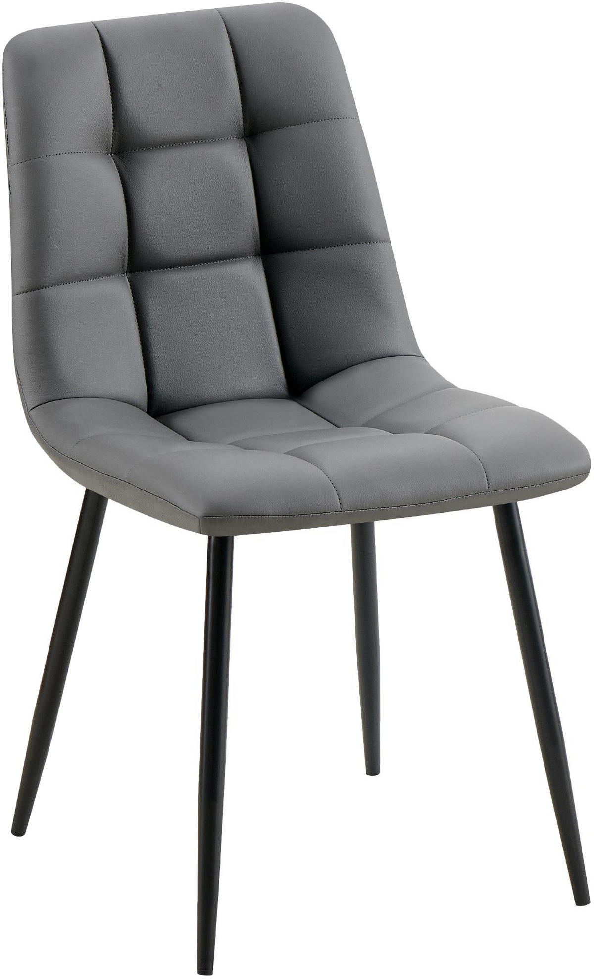 STUHL Lederlook Dunkelgrau - Dunkelgrau/Schwarz, Textil/Metall (45/84/55cm) - CLP