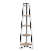 ECKREGAL mit 5 Etagen im Holzdekor H180 cm - Colorado - Schwarz, Holzwerkstoff (36/180/36cm) - Calicosy
