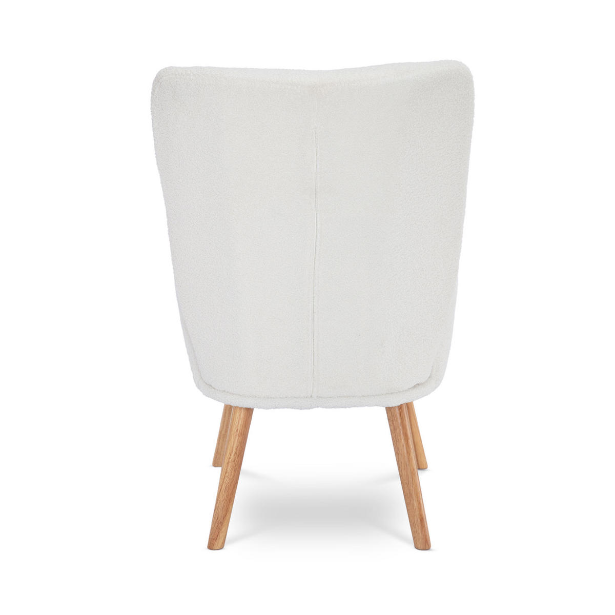 SESSEL Gaïa Moderner skandinavischer aus weißem Frotteestoff - Weiß/Akaziefarben, Holz/Textil (66.5/98/80.5cm) - Sicaan