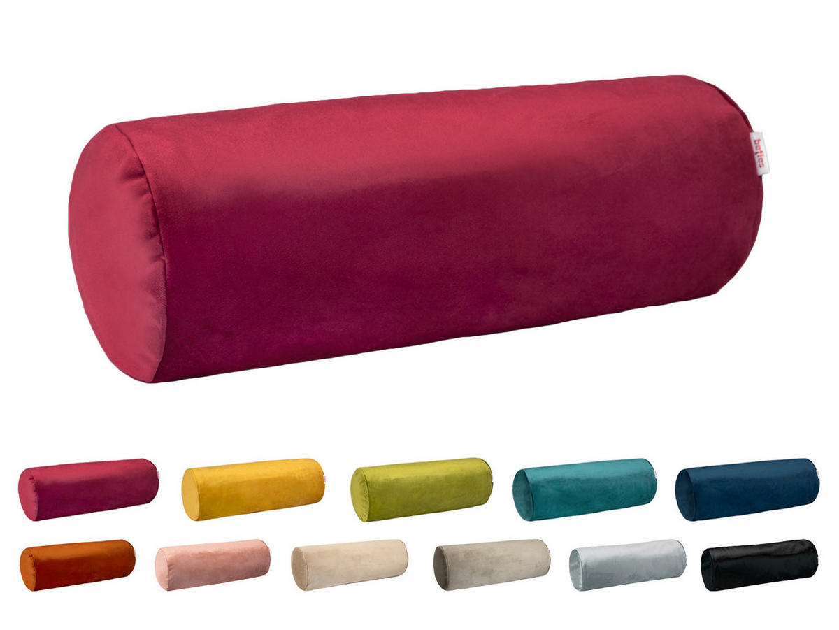 NACKENROLLENHÜLLE Samt&Sonders karmin-rot 40/15 cm - Rot, Textil (15/40cm) - beties Heimtextil