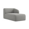 SOFAELEMENT Rechts Bouclé Stoff Grau - Hellgrau/Schwarz, Holzwerkstoff/Kunststoff (91/75/166cm) - Makamii