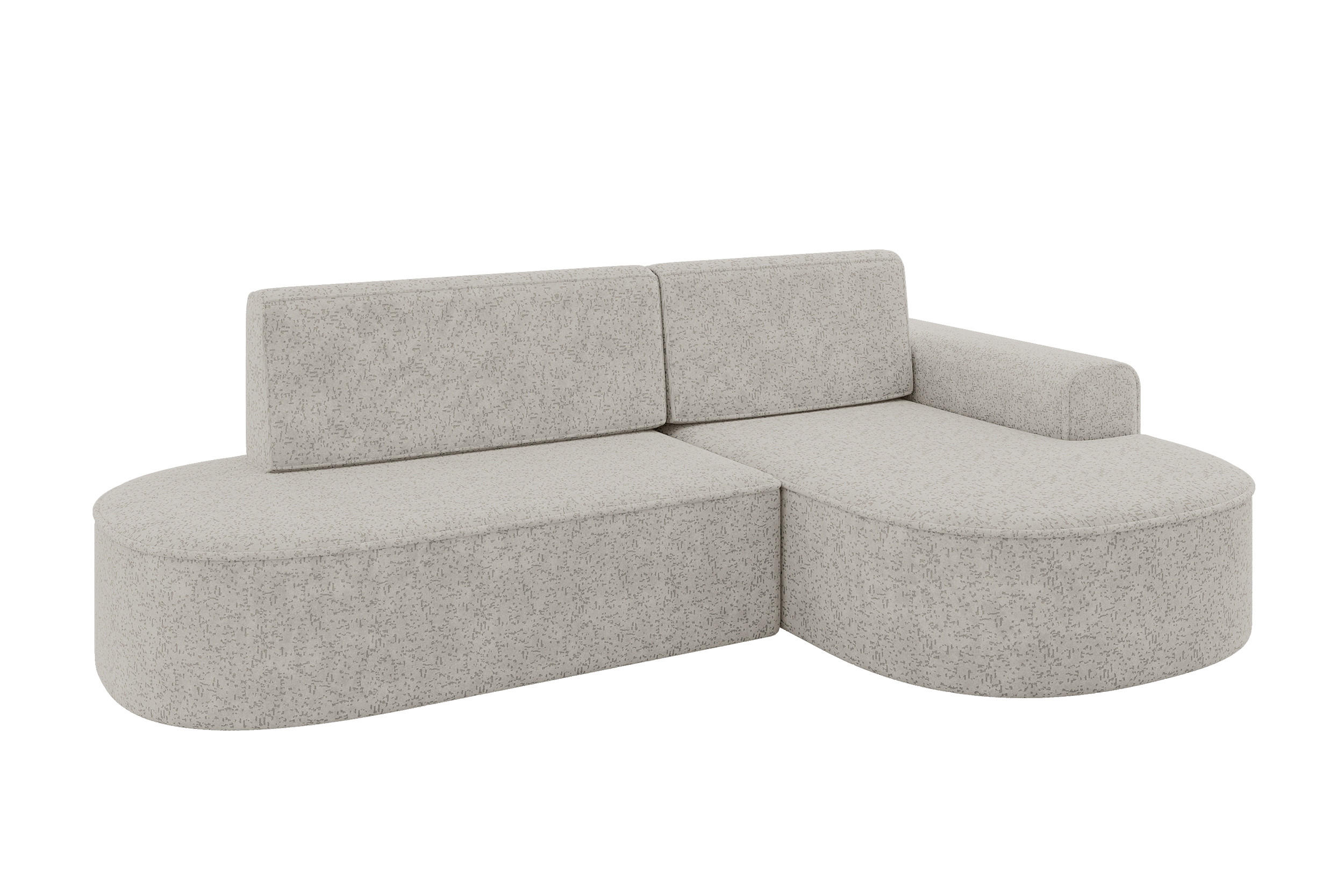 ECKSOFA mit Schlaffunktion und Bettkasten Ottomane Rechts MARI-L1-S - 283x167x85 cm Hellgrau Tissu - Hellgrau/Schwarz, Holzwerkstoff/Kunststoff (167/283cm) - ALTDECOR