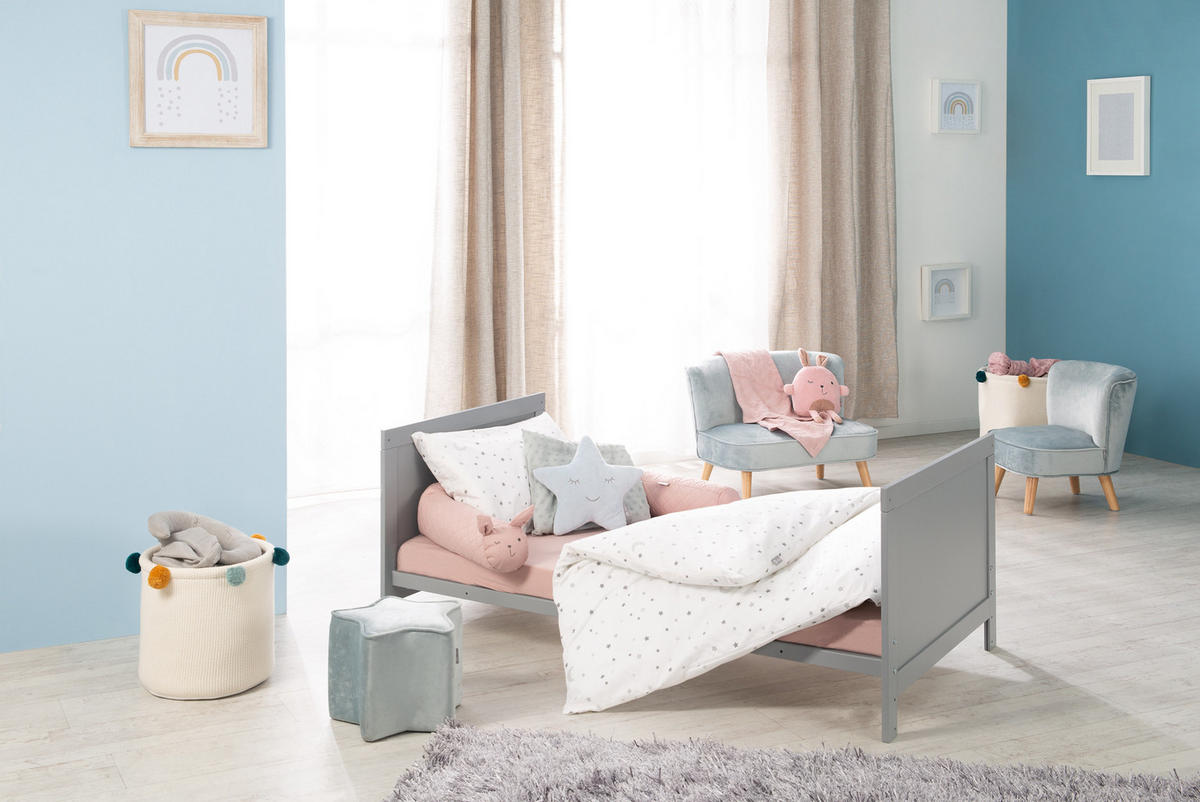 BABYBETT mit Umbauecken 70 x 140 cm - Taupe, Holzwerkstoff (70/140cm) - Roba