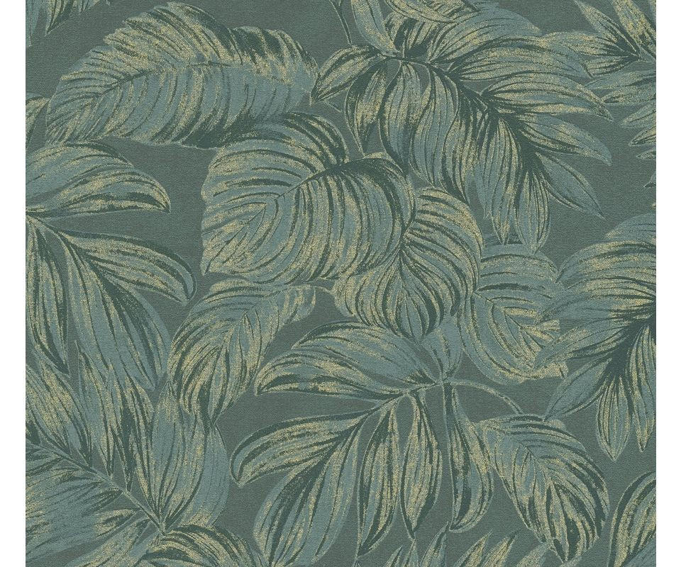 VLIESTAPETE Grün 53/1005 cm - Goldfarben, Textil (53/1cm) - KUNSTLOFT