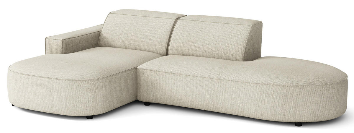 ROHOVÁ POHOVKA Sallmo ve tvaru L, třímístná, levá, 276 cm - černá/krémová, textil/plast (276/166cm) - Selsey