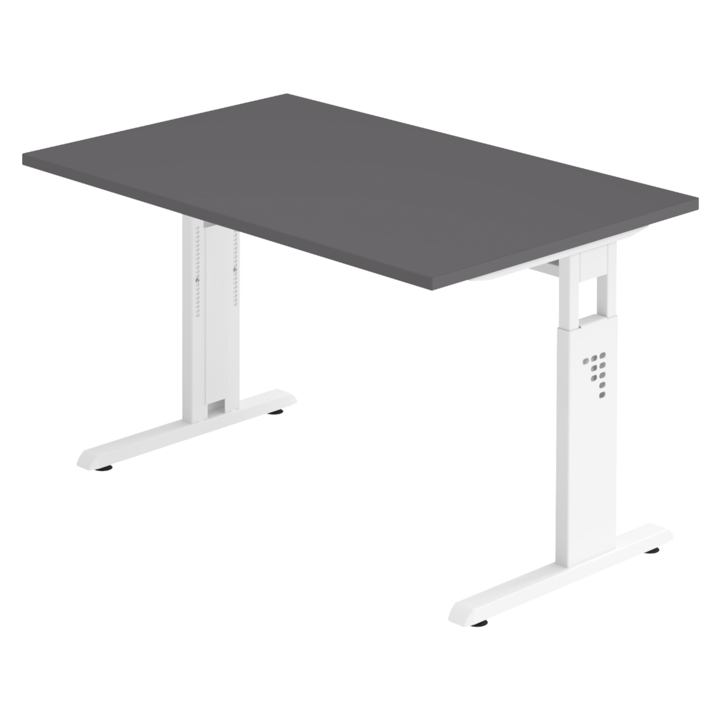 SCHREIBTISCH Serie-O 80/120/74 cm in Graphitfarben/Weiß - Graphitfarben/Weiß, Holzwerkstoff (80/120/74cm) - bümö