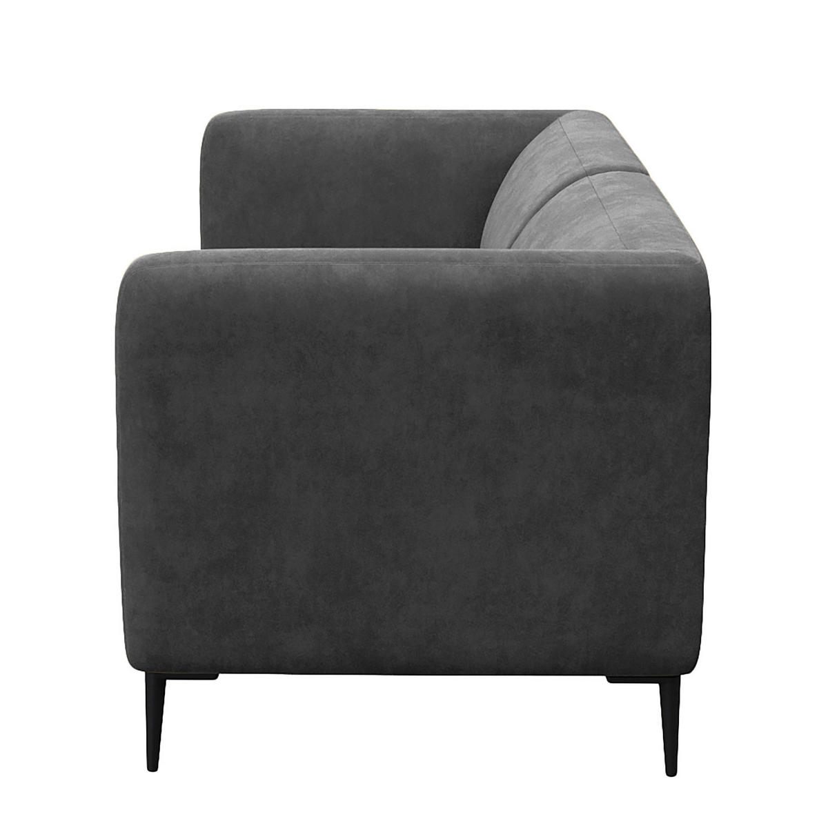 2,5-SITZER SOFA - Schwarz/Grau, Textil/Metall (175/74/88cm) - home24