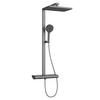 ÜBERKOPFBRAUSESET mit Brausethermostat Temperaturanzeige Anthrazit - Anthrazit, Metall (43.7/112.2/62.5cm) - EMKE