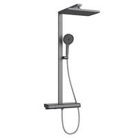 ÜBERKOPFBRAUSESET mit Brausethermostat Temperaturanzeige Anthrazit - Anthrazit, Metall (43.7/112.2/62.5cm) - EMKE