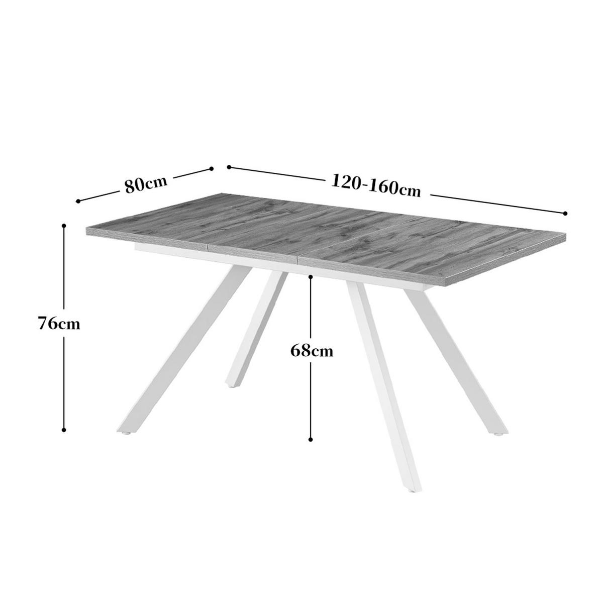 ESSTISCH SVEN 120-160/80/76 cm Eiche - Eichefarben, Holz (80/120/76cm) - B&D Home