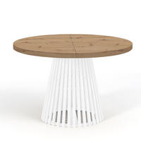 ESSTISCH runder ausziehbarer Tisch für Esszimmer DOVER 90 / 190 cm, Farbe: Eiche Artisan / Weiß - Eiche Artisan/Weiß, Holz (190/90/77cm) - Dekori_Interiors