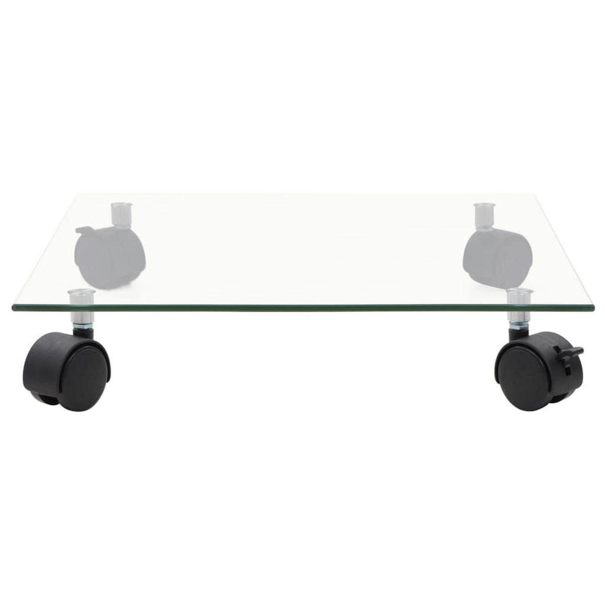PFLANZENSTÄNDER Mit Rollen 2 Stück Hartglas 35/35 Cm Quadrat - Transparent, Glas (35/35cm) - vidaXL