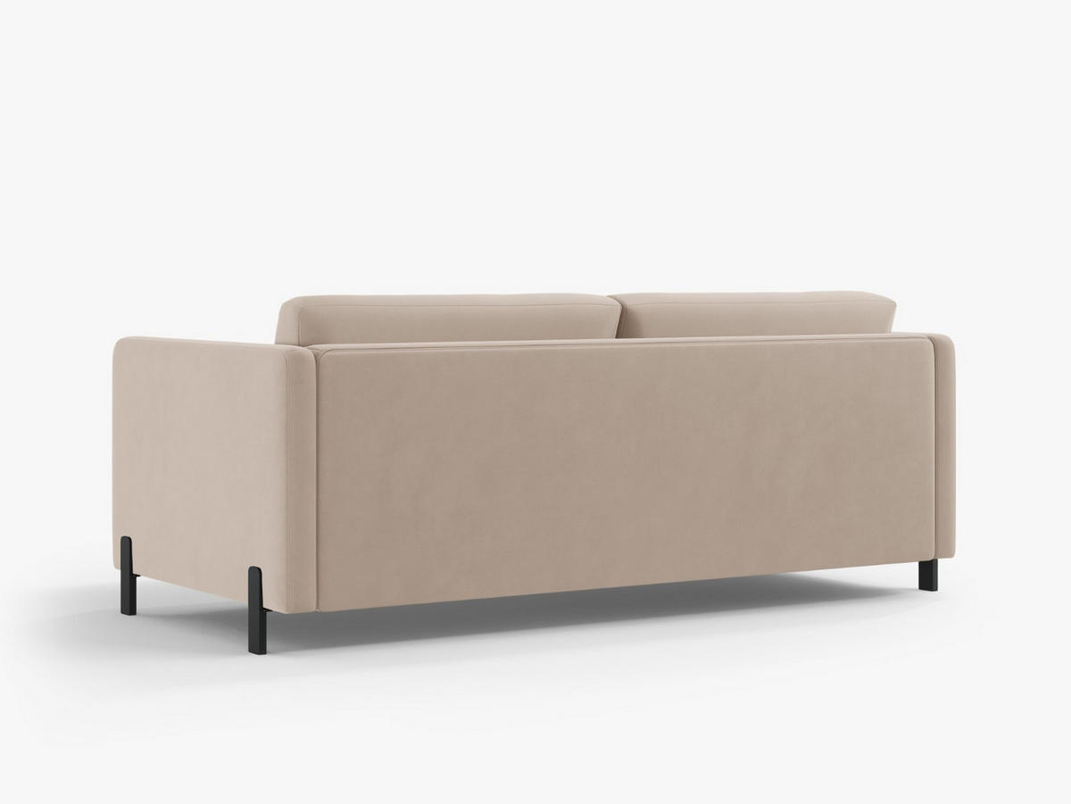 AUSKLAPPBARES-SOFA Gloria aus Samt beige 3 Sitzplätze - Beige, Textil (102/80/202cm) - Micadoni