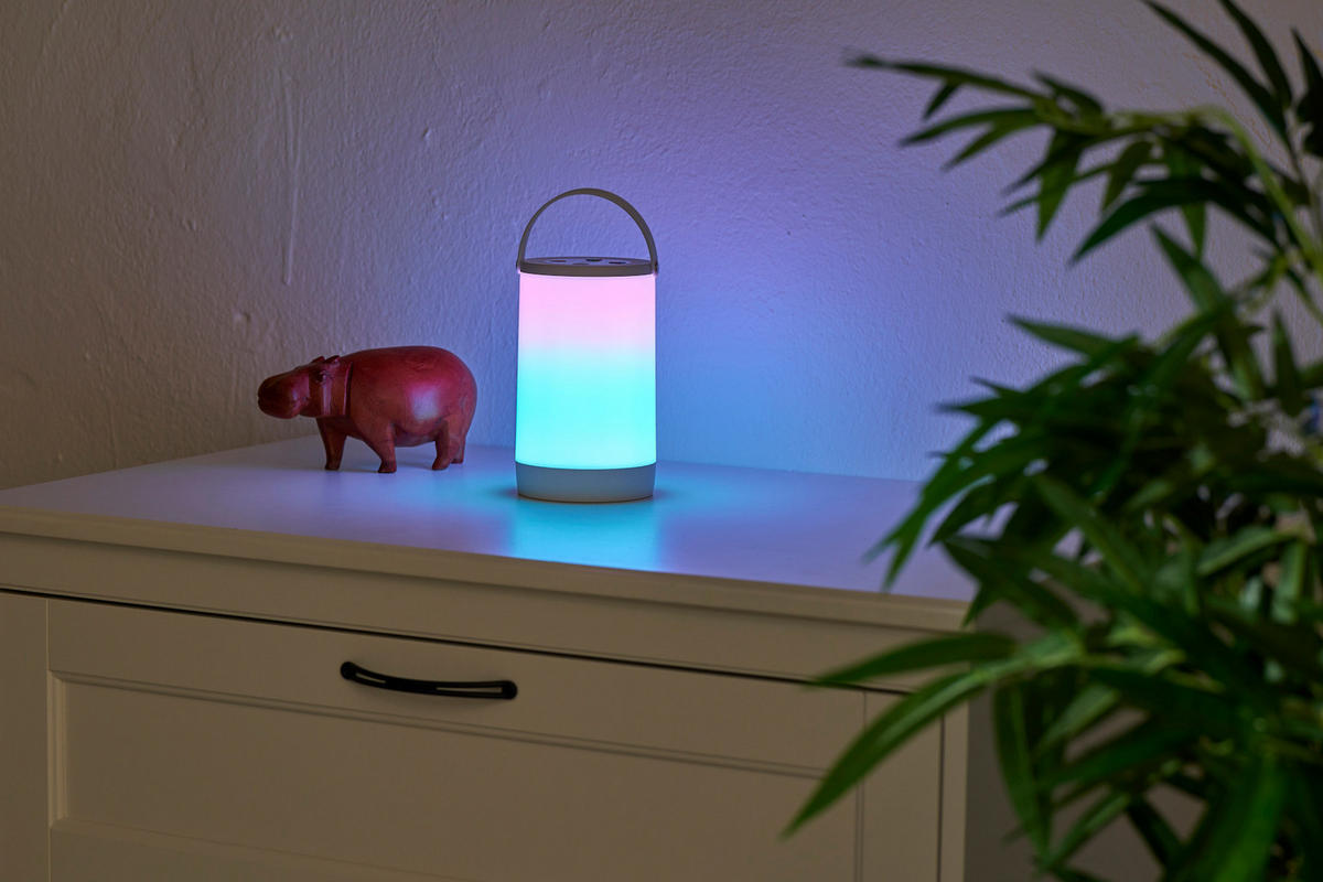 LED-AKKU-LATERNE - mit Farbwechsel und Soundsensor für stimmungsvolle Innen- und Außenbeleuchtung - Weiß, Kunststoff (10.5/10.5/17.5cm) - Northpoint