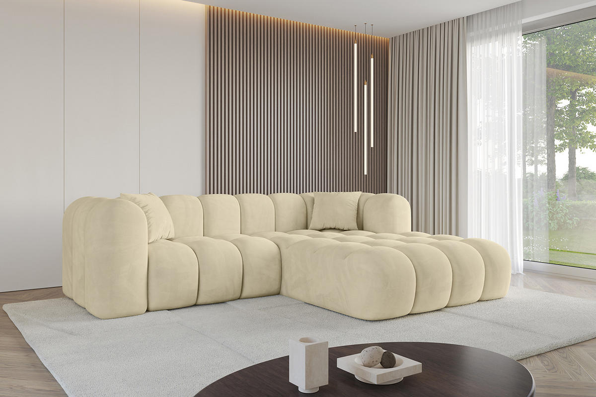 ECKSOFA Ottomane Rechts OLEA-L1 - 231x173x74 cm Taupe - Taupe/Schwarz, Holzwerkstoff/Kunststoff (231/173cm) - ALTDECOR