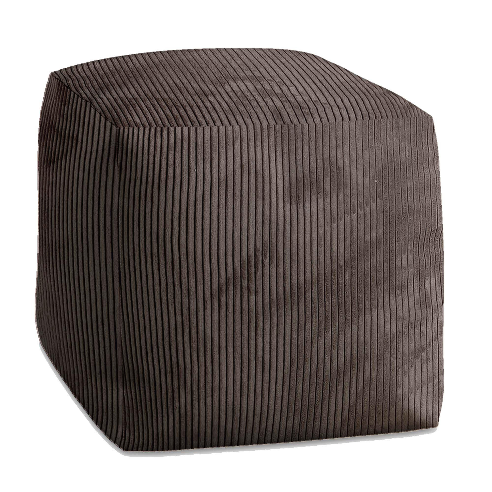 SITZSACK CUBE Roasted Cocoa - Dunkelbraun/Graubraun, Textil (60/60/60cm) - Dreamroots