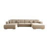WOHNLANDSCHAFT GUSTO U Como02 mit Schlaffunktion - Beige, Textil (368/85/193cm) - Bedante