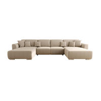 WOHNLANDSCHAFT GUSTO U Como02 mit Schlaffunktion - Beige, Textil (368/85/193cm) - Bedante