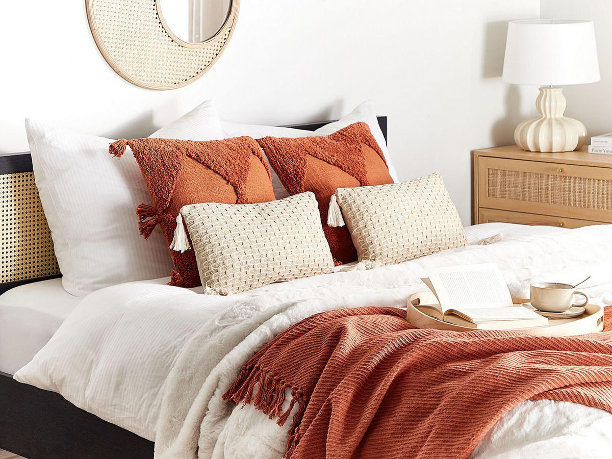 DEKOKISSEN 2er-Set Hellbeige 45/25 cm Hakone - Beige, Textil (45/25cm) - Beliani