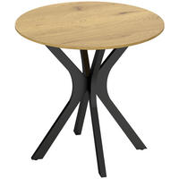 ESSTISCH, Runder Küchentisch, Moderner Esszimmertisch mit Spider-Stahlgestell - Hellbraun/Schwarz, Holzwerkstoff/Metall (78/78/75cm) - HOMCOM