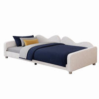 KINDERBETT 90/200 cm in Weiß Schlafsofa mit Rückenlehne und Armlehnen Stoff - Schwarz/Weiß, Holzwerkstoff/Textil (90/200cm) - STILVORA