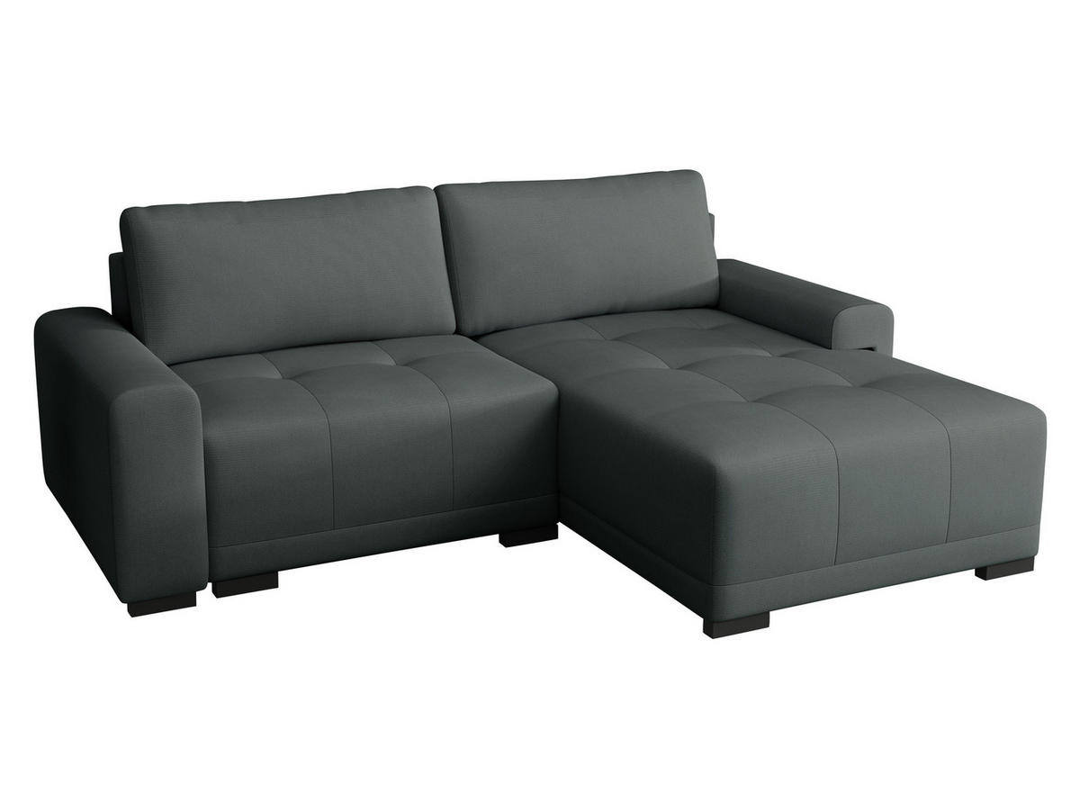ECKSOFA Milton - Schwarz/Graphitfarben, Holz/Textil (237/180cm) - MIRJAN24