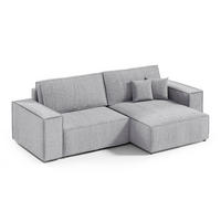 ECKSOFA Isaac 3 Sitzplätze Hellgrau - Grau, Holz (257/148cm) - Petits-meubles