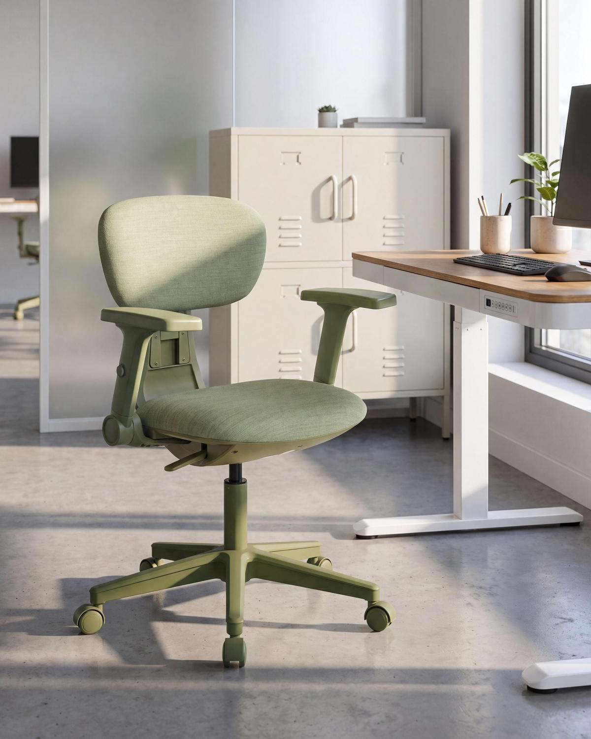 KANCELÁŘSKÁ ŽIDLE Látka Zelená Core - zelená barva, textil (68/88/68cm) - Beliani