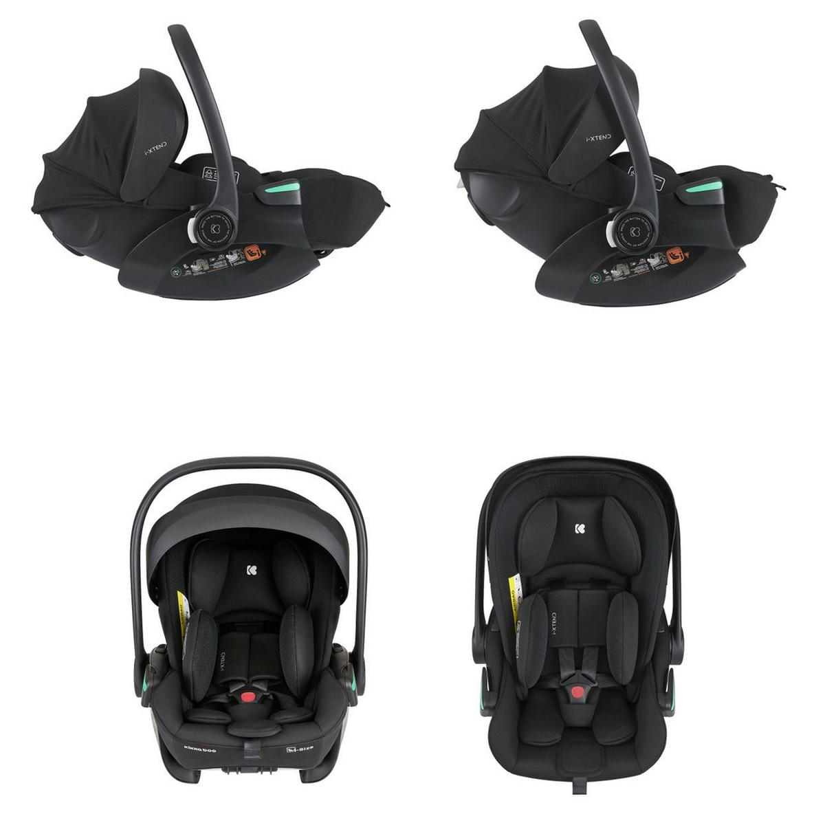 BABYSCHALE i-Xtend i-Size schwarz (40-87cm) Kopfstütze SPS Ganzkörperkissen - Schwarz, Kunststoff (46/75/54cm) - Kikka boo