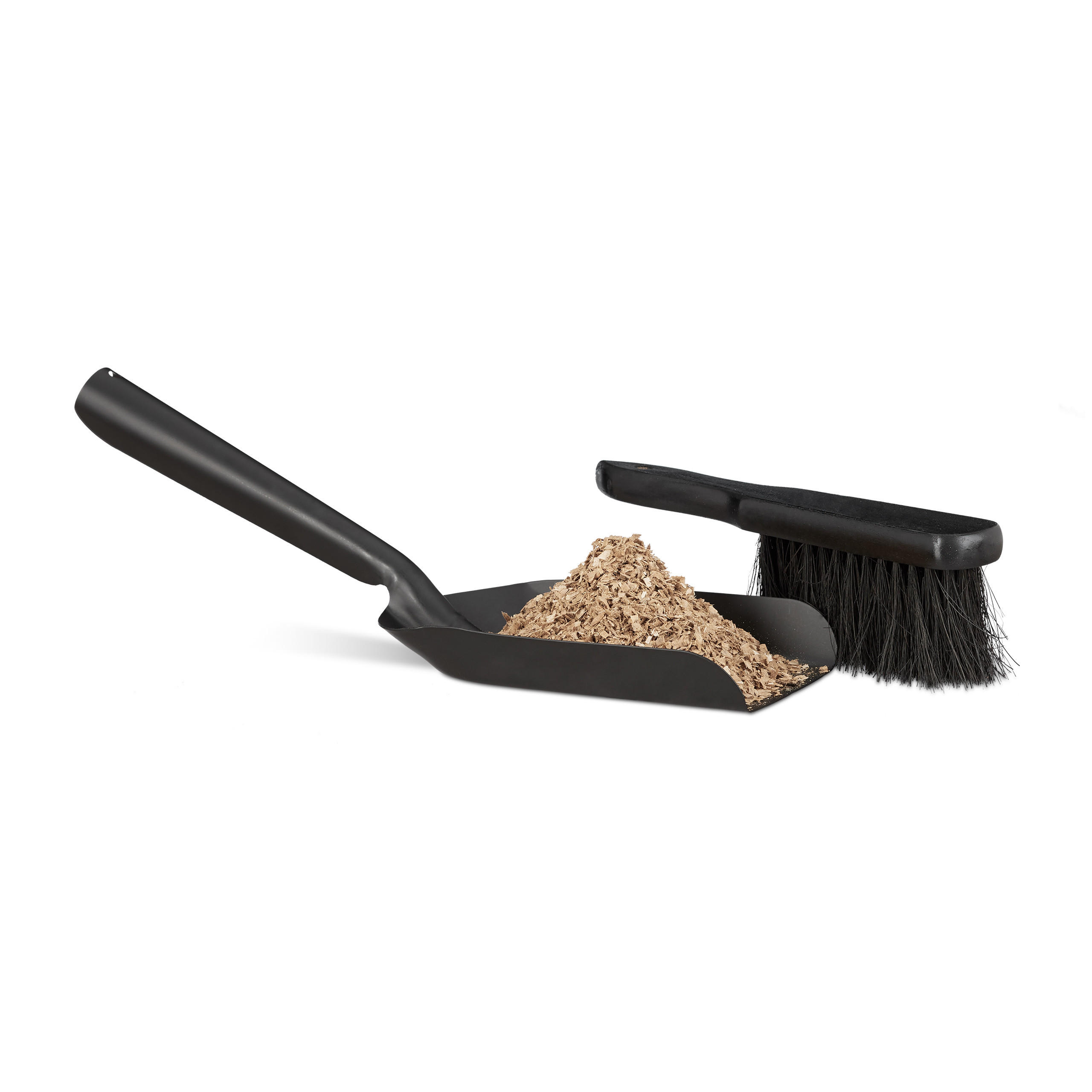 KEHRGARNITUR - Schwarz, Holz/Kunststoff (13/13/41cm) - Relaxdays