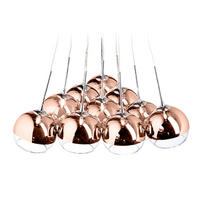 PENDELLEUCHTE ASTRAL Kupferglas 200 W - Kupferfarben, Metall (30/30/120cm) - Rendl