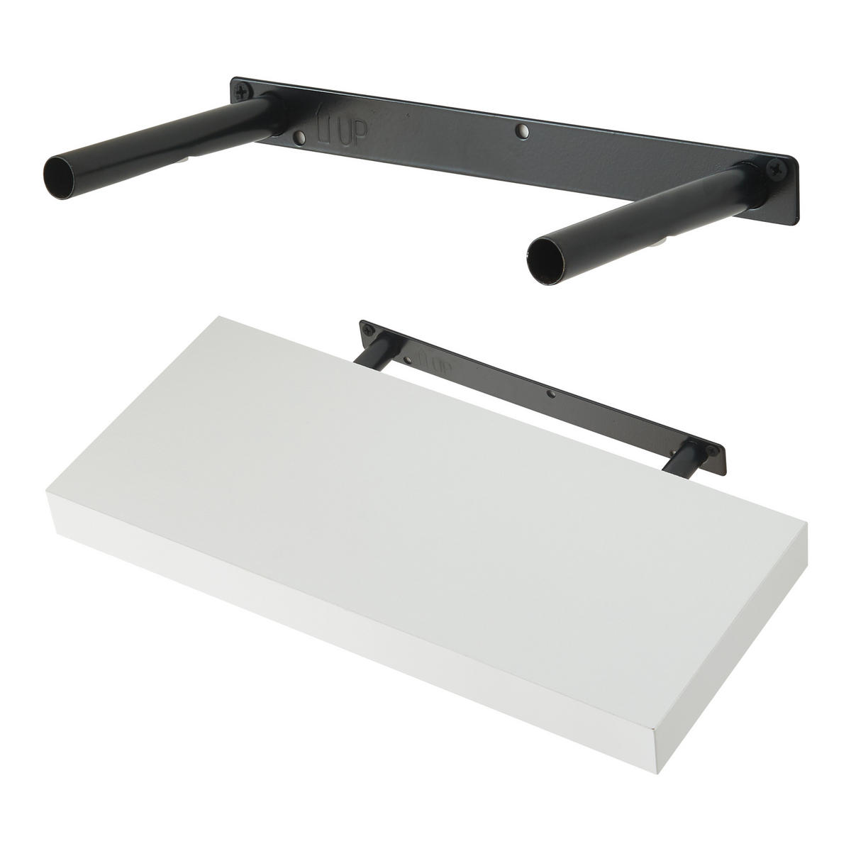 WANDREGAL-SET 2 TLG. Stranda - Weiß, Holzwerkstoff/Metall (40/4/40cm) - [en.casa]