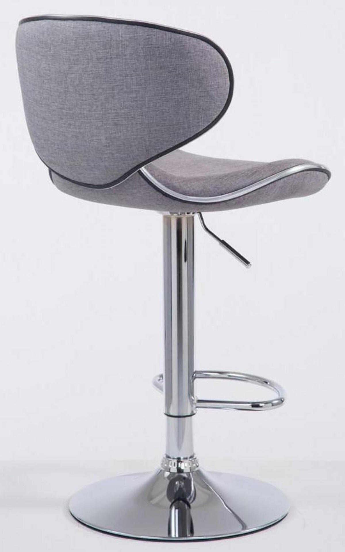 BARHOCKER 2er Set Stoff hellgrau - Chromfarben/Hellgrau, Textil/Metall (46/88/49cm) - CLP