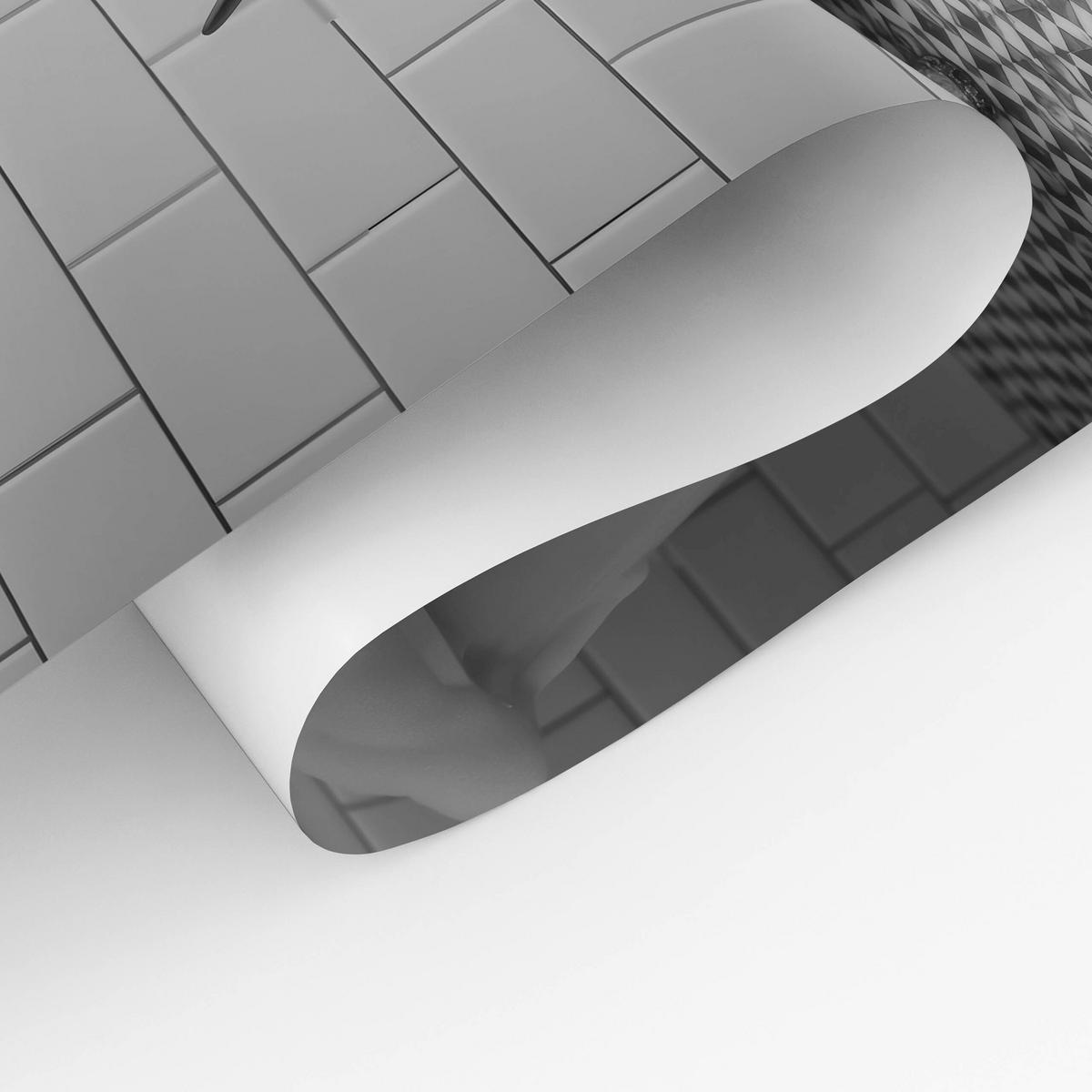 POSTER für WC Badezimmer SCHOTTISCHE KUH in Badewanne Schwarz-Weiß Abstraktion 30x40cm - Schwarz/Weiß, Papier (30/40/40cm) - Muralo