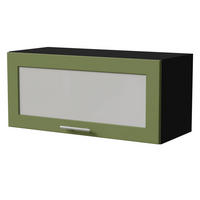 KLAPPHÄNGESCHRANK Brerra W4BS/80 WKF Schwarz / RAL 6025 farngrün Matt 80 / 32,5 / 36cm - Schwarz/Grün, Holz/Holzwerkstoff (80/36/32.5cm) - Feldmann-Wohnen