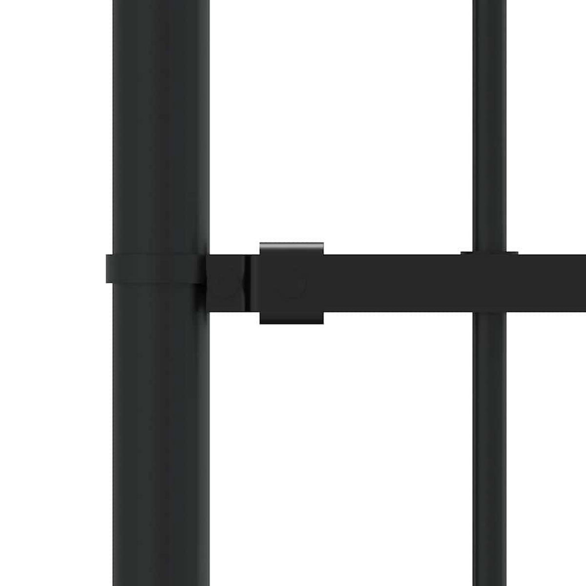 GARTENZAUN Mit Speerspitze Schwarz 240/75 Cm Stahl - Schwarz, Metall (5/115cm) - vidaXL