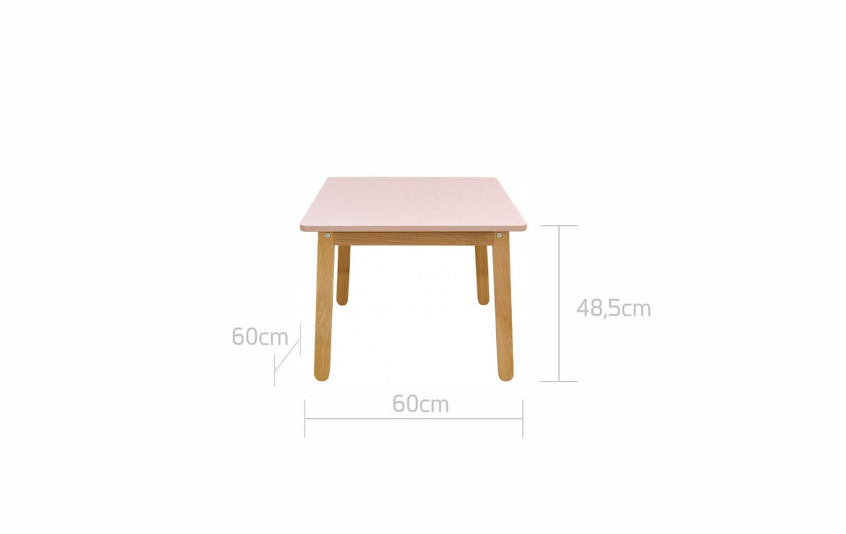 DJEČJI STOL Woody - ružičasta, drvni materijal (60/49/60cm) - RAUMHIRSCH FURNITURE