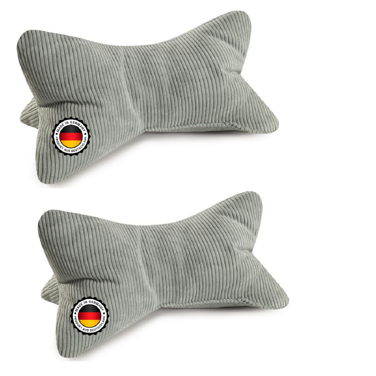 KISSEN Leseknochen Selma 2er Set - Grau, Textil (22/42cm) - Bonvionn