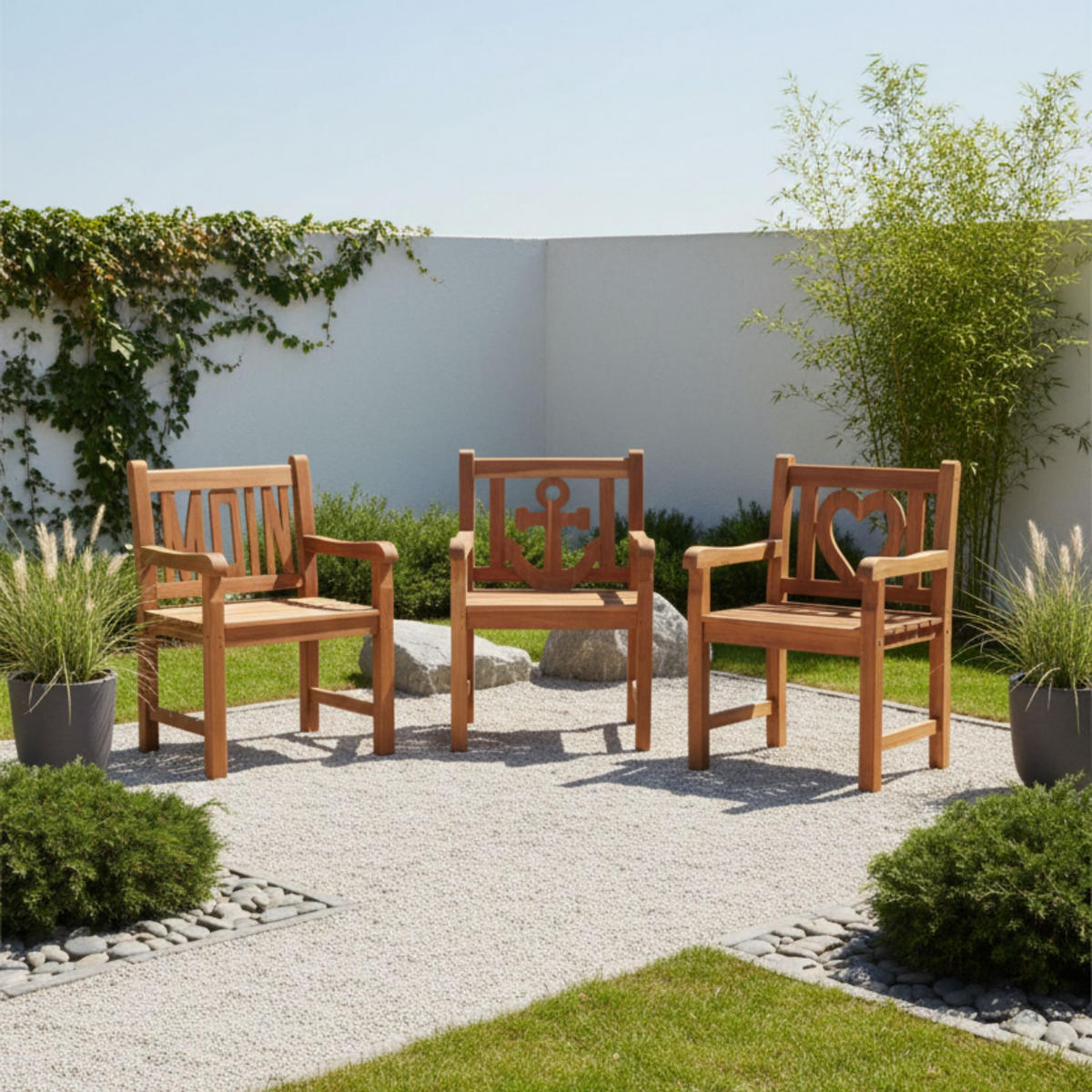 GARTENSTUHL Anker - Braun, Naturmaterialien/Metall (60/91/60cm) - Mr. Deko