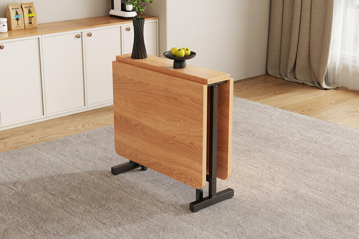 ESSTISCH 120/80 cm ausziehbar und klappbar mit Stauraumfunktion, Amerikanische Weißeiche - Eichefarben, Holzwerkstoff (120/80/75cm) - Redom