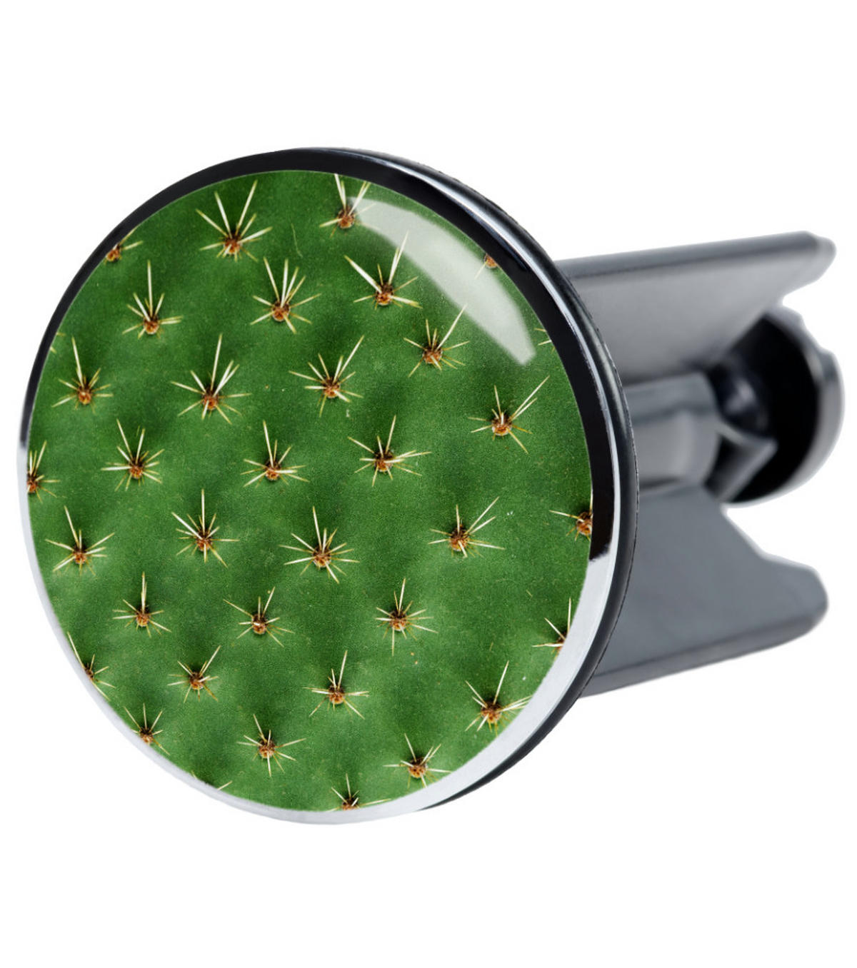 WASCHBECKENSTÖPSEL Kaktus - Grün, Kunststoff/Metall (4/7/7cm) - Sanilo