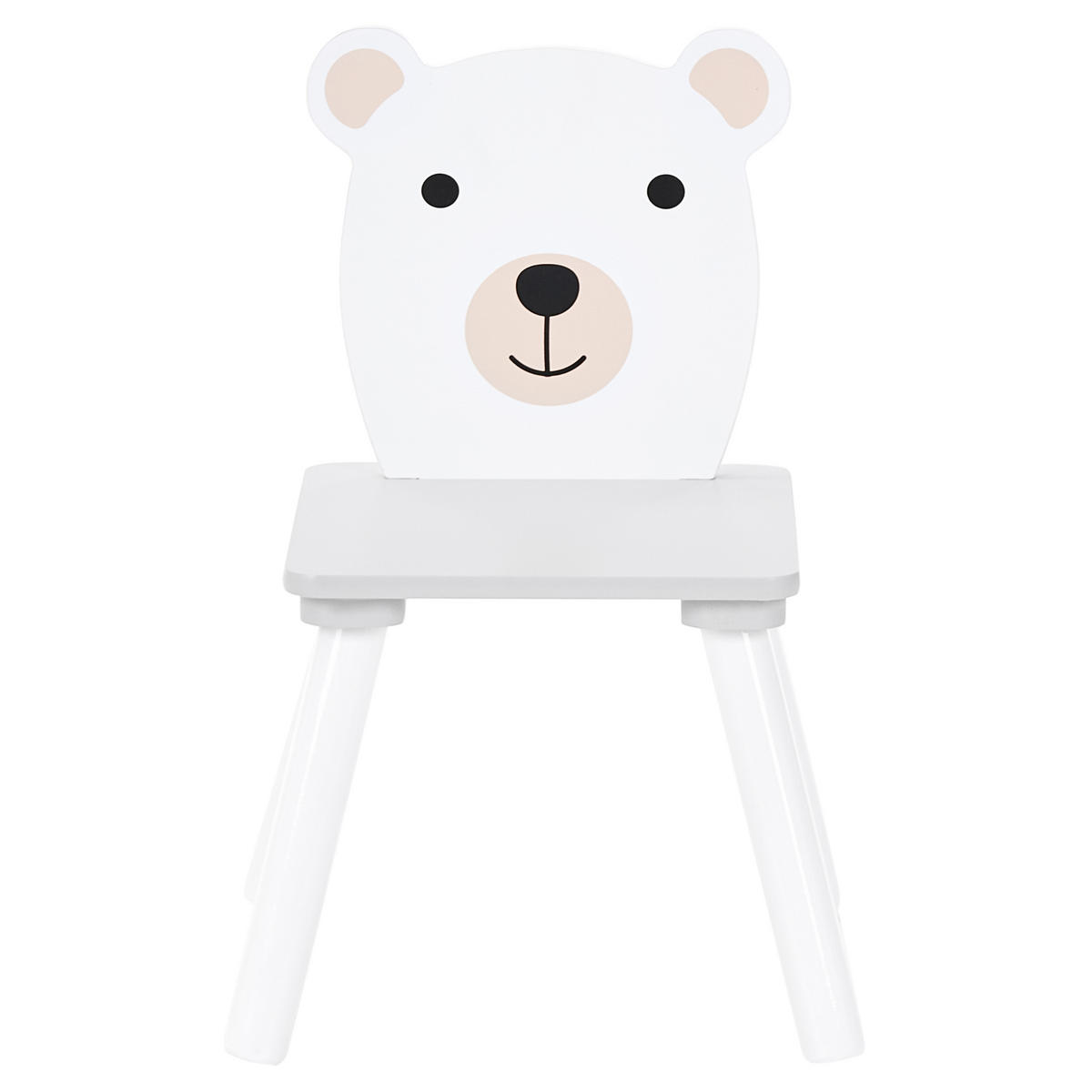 KINDERTISCH mit Stühlen Weiß Mimili - Dunkelgrau/Weiß, Holz/Holzwerkstoff (60/43/60cm) - Beliani