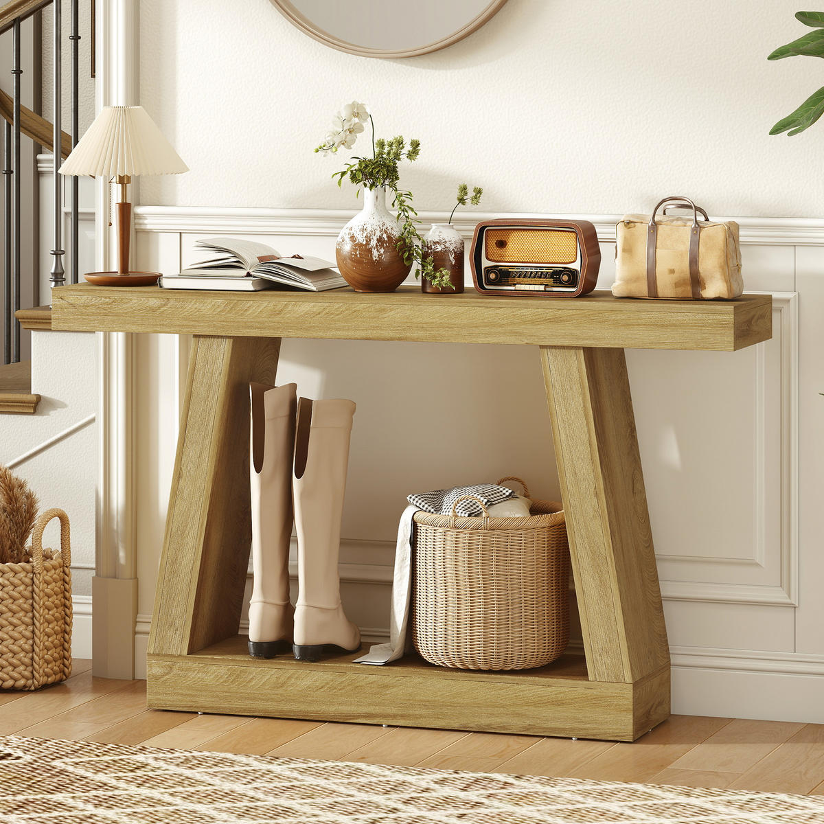 KONSOLENTISCH Eiche MDF 1 Stück - Beige, Kunststoff (140/30/83cm) - GiPP