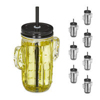 8xTRINKGLAS - Transparent, Glas/Kunststoff - Relaxdays