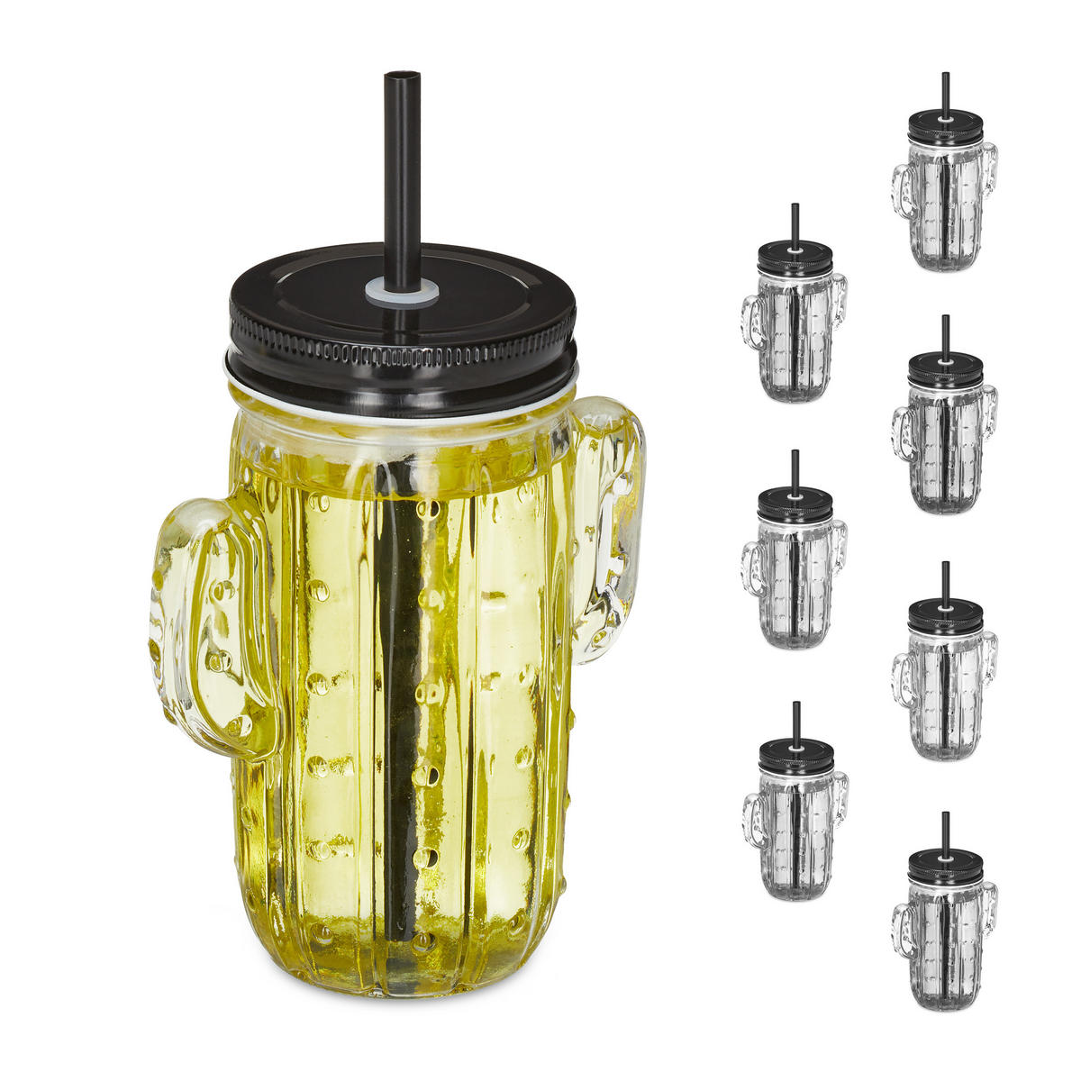 8xTRINKGLAS - Transparent, Glas/Kunststoff - Relaxdays