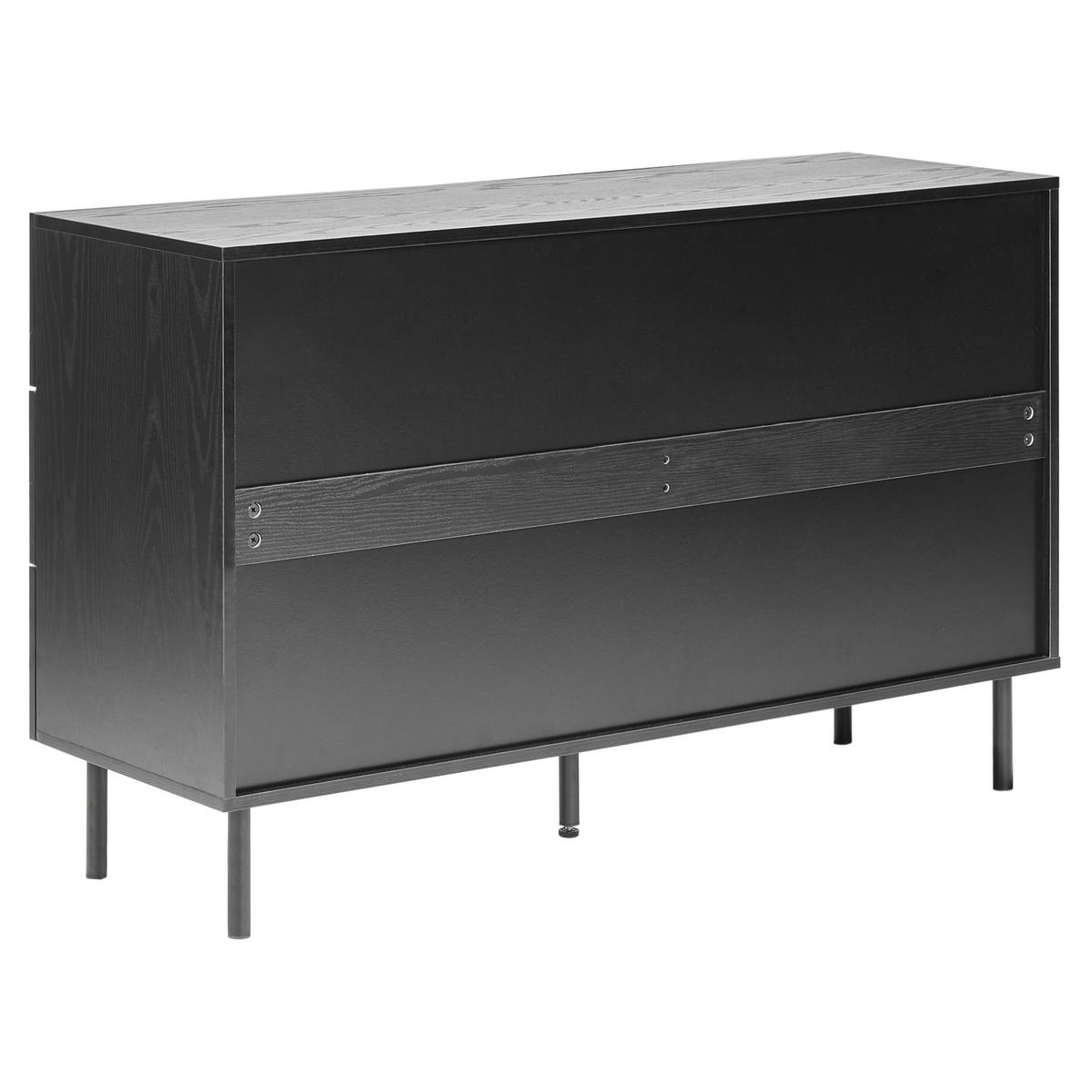 KOMMODE mit 6 Schubladen Schwarz Coventry - Schwarz, Holzwerkstoff (120/75/41cm) - Beliani