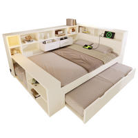 STAURAUMBETT 140x200 Weiß Holz Ausziehbett USB Stauraum - Weiß, Holz (140/200cm) - FLIEKS