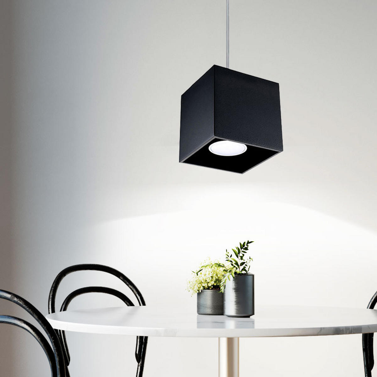 PENDELLEUCHTE Aluminium Schwarz 80 cm - Schwarz, Metall (10/10/80cm)